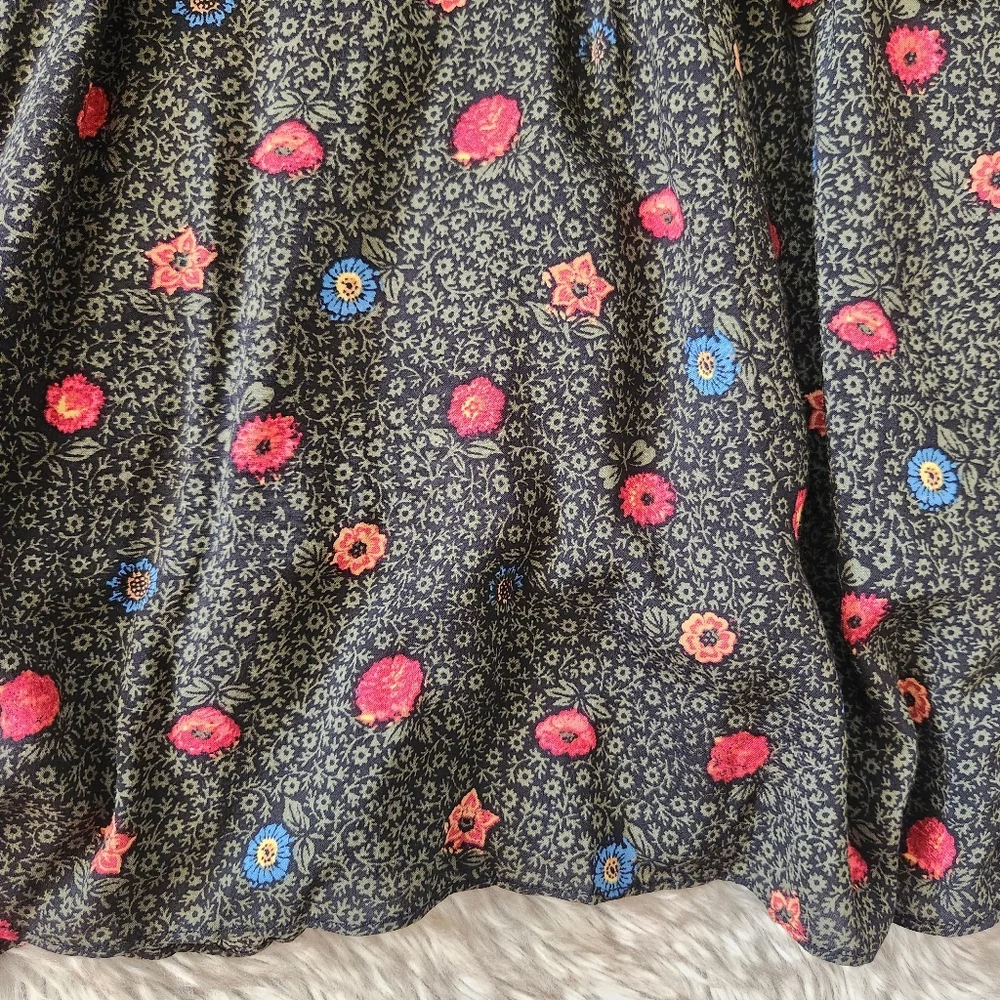 Free People Tried And True Maxi Dress Green Floral‎ Print Women's